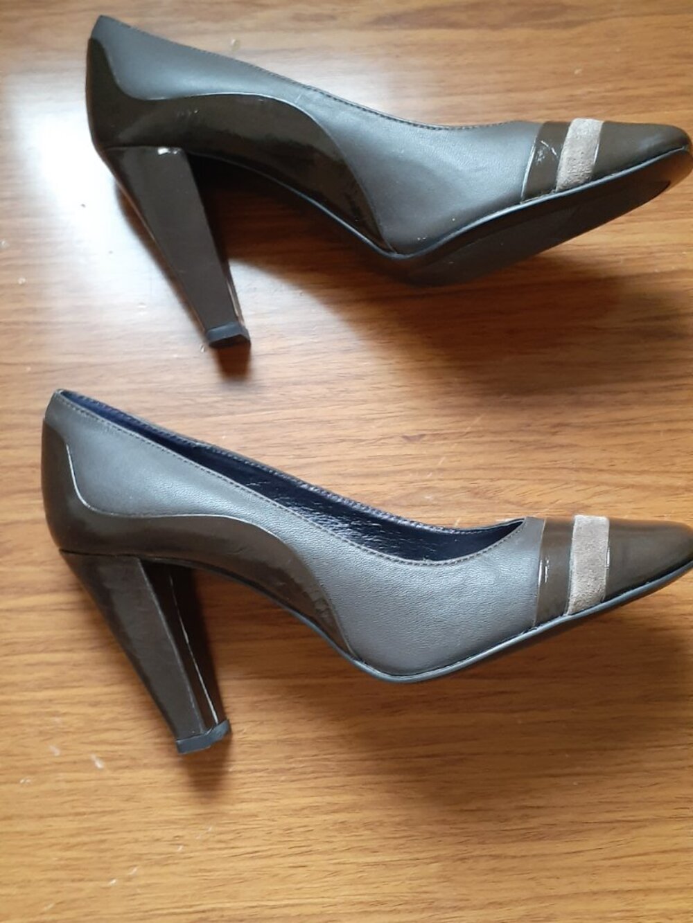 Soulier cuir Italien brun beige 5 et demi